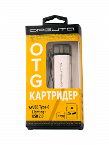 Картридер универсальный, переходник Type-C, USB для карт памяти MICRO SD, SD Орбита OT-PCR14